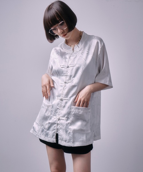 12 cinq a sept 5a7 サンクアセプト ビジュー ブラウス シャツ SEN TOKYO ブラウス シャツ 1枚で主役級。サテンタッチ チャイナ