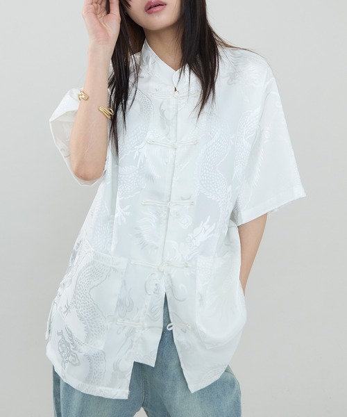 ビューティーアンドユース　サテンチャイナシャツ BEAUTY&YOUTH UNITED ARROWS（ビューティーアンドユース
