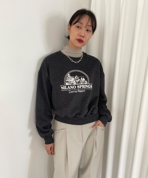 トレーナー スウェット 「DIDOT.」ミニマルクロップドMTM レディース Didot.showroom トレーナー スウェット 「DIDOT.」ミニマル