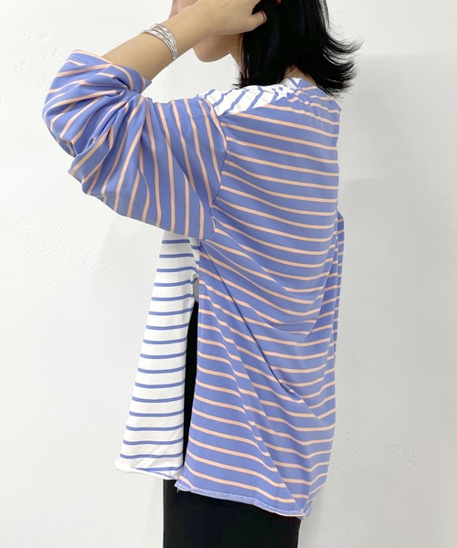 クレイジーパターン　カットソー SHENERY tシャツ Tシャツ クレイジーパターンボーダーカットソー