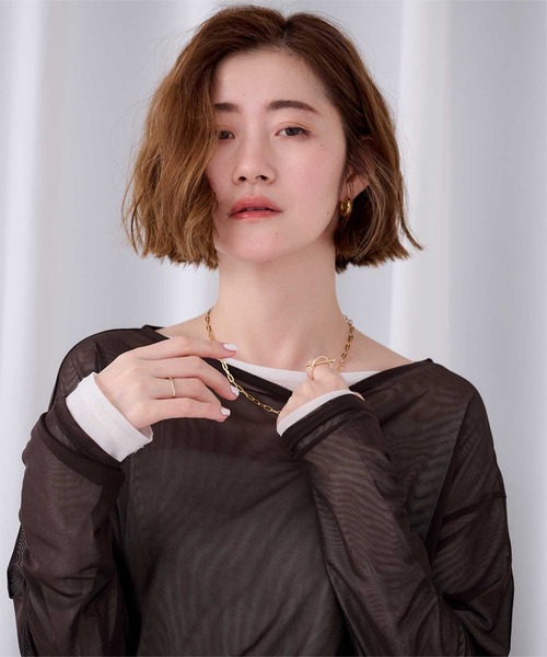 ur's（ユアーズ） tシャツ シアーボートネックプルオーバー レディース