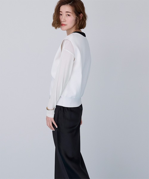 ur's（ユアーズ） tシャツ シアーボートネックプルオーバー レディース