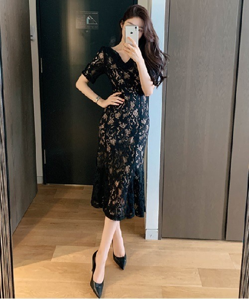 Ritomo De Ricco ドレス ストレッチレースマーメイドラインドレス