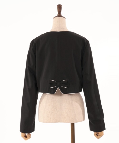 テーラードジャケット アウター パイピングノーカラージャケット キッズ 子供服 女の子 | axes femme PETIT LADY | 08