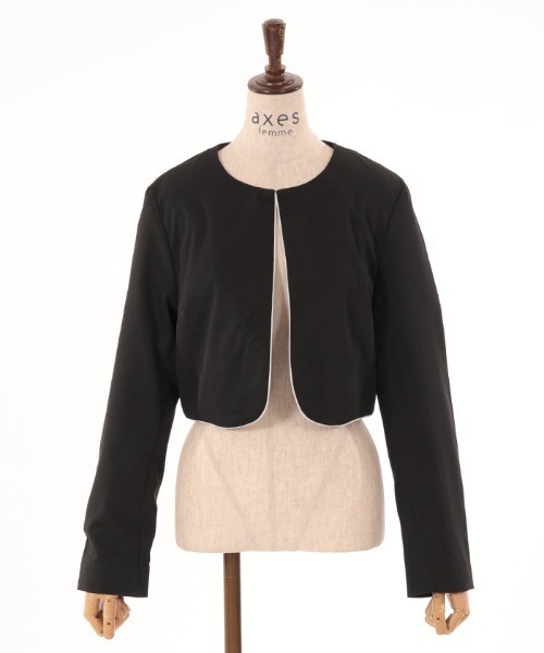 テーラードジャケット アウター パイピングノーカラージャケット キッズ 子供服 女の子 | axes femme PETIT LADY | 11
