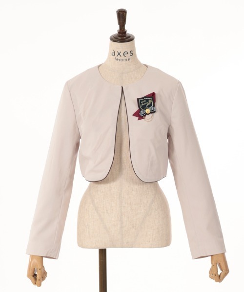 テーラードジャケット アウター パイピングノーカラージャケット キッズ 子供服 女の子 | axes femme PETIT LADY | 14