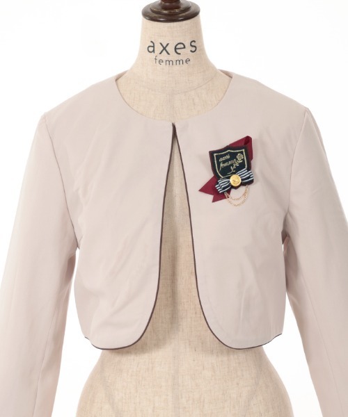 テーラードジャケット アウター パイピングノーカラージャケット キッズ 子供服 女の子 | axes femme PETIT LADY | 17
