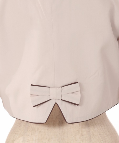 テーラードジャケット アウター パイピングノーカラージャケット キッズ 子供服 女の子 | axes femme PETIT LADY | 22