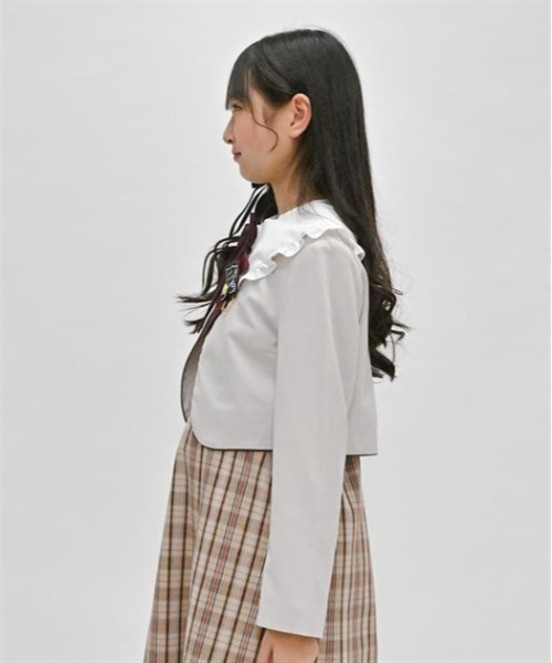 テーラードジャケット アウター パイピングノーカラージャケット キッズ 子供服 女の子 | axes femme PETIT LADY | 05