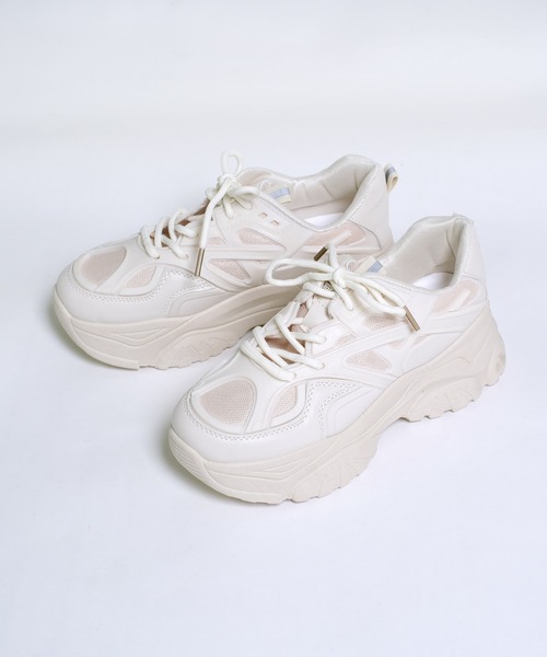 shopnikoniko スニーカー 厚底ダッドスニーカー ボリューム