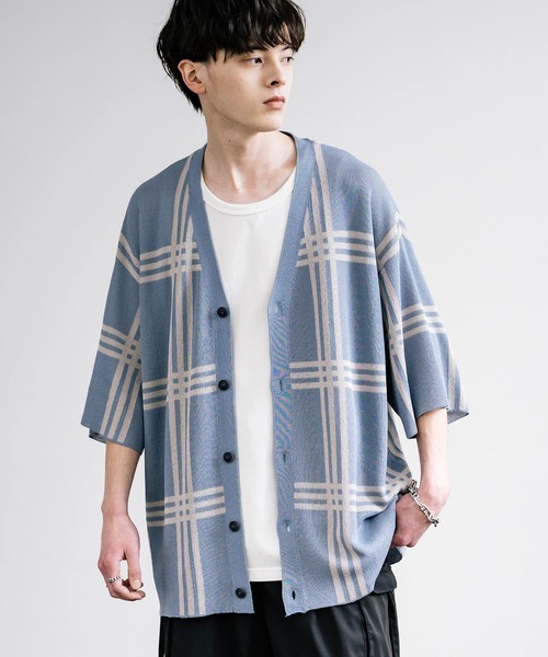 Areeam チェック柄ニットガーデン　ミッキー Areeam チェック柄ニットガーデン ミッキー