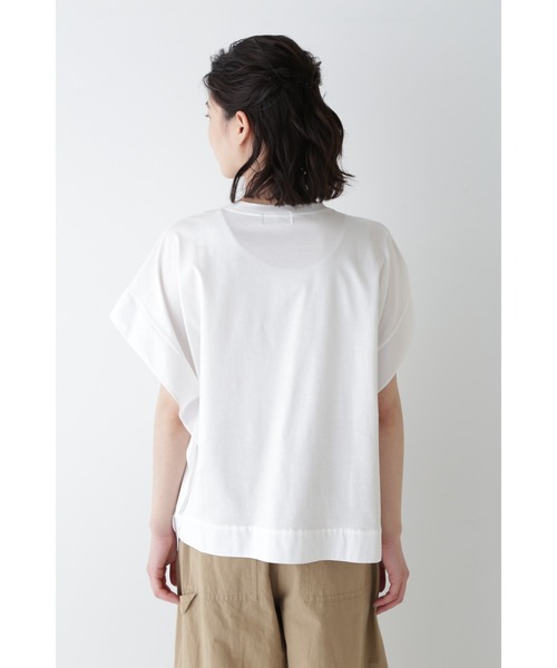 human woman tシャツ 異素材コンビカットソー レディース