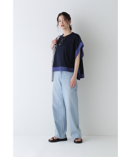 human woman 異素材コンビカットソー 24SS 日本製 ◇異素材コンビカットソー | ヒューマンウーマン(human woman