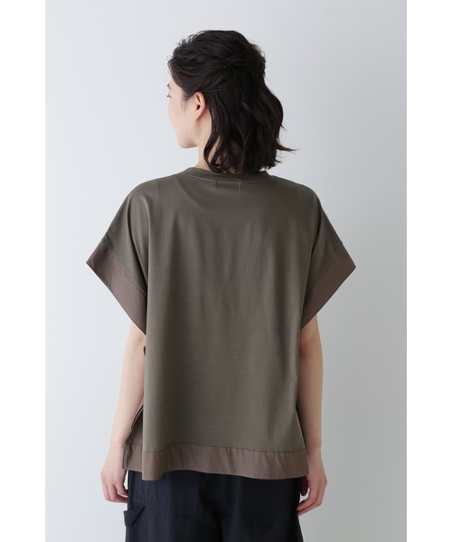 【国内配送】 woman human tシャツ レディース 異素材コンビカットソー トップス
