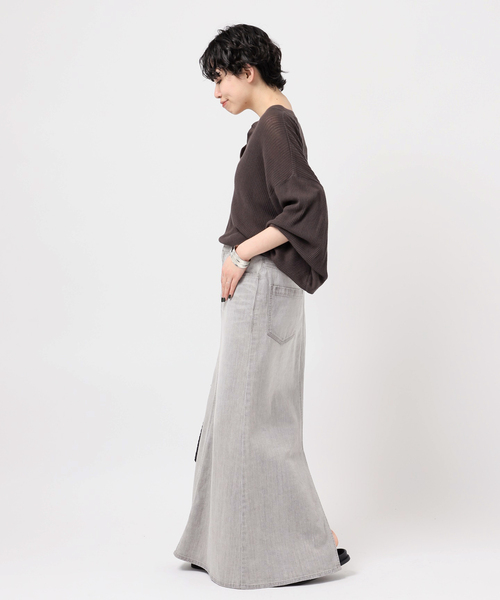 AP STUDIO Lt.Gray デニムスカート　40 AP STUDIO スカート 追加 Lt.Grayデニムスカート レディース