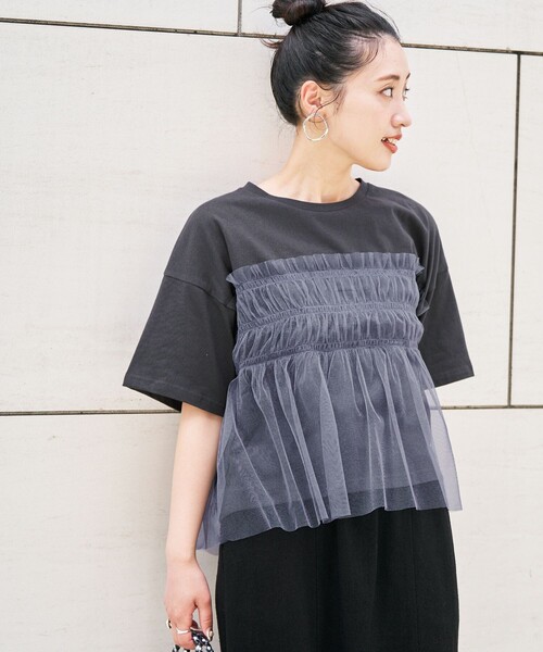 FREAK'S STORE tシャツ 限定展開 チュール フリル ドッキング