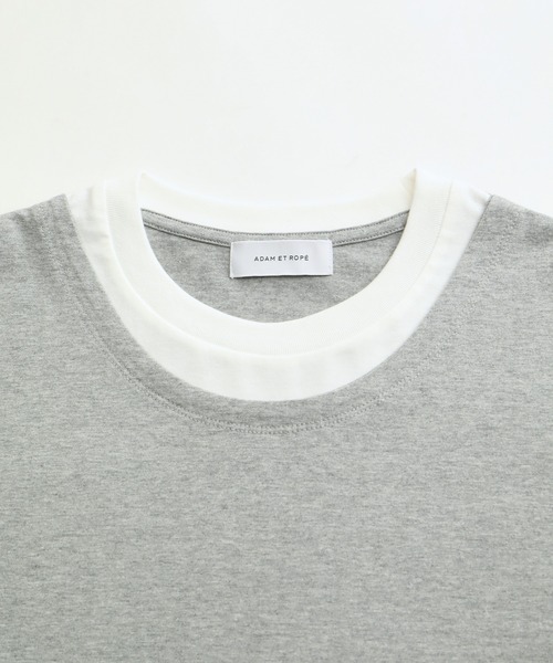 ADAM ET ROPE'（アダムエロペ） tシャツ ラウンドネック レイヤード T