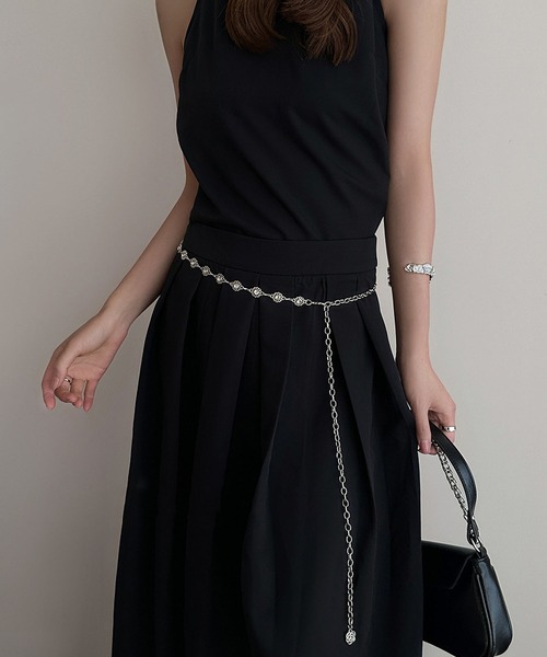 ライオンデザインチェーンベルト シャネル CHANEL ライオン チェーンレザー ベルト ブラウン P13373