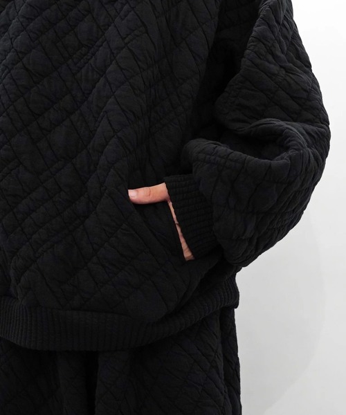 【my beautiful landlet】 キルトジャガード プルオーバー 黒 my beautiful landlet（マイビューティフルランドレット） QUILTED