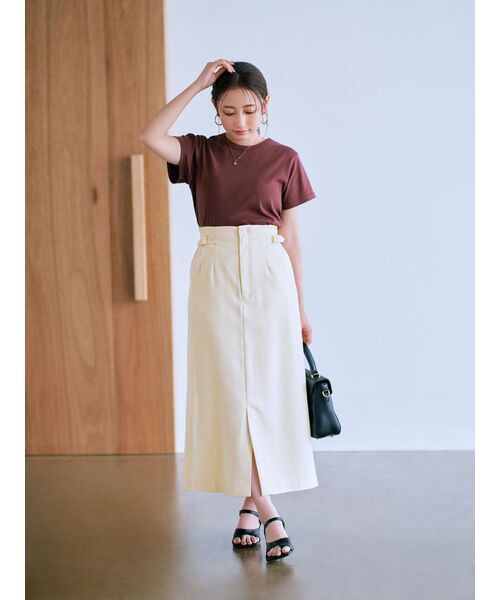 COHINA サイドバックルＩラインスカート サイドバックルIラインスカート | 小柄・低身長女性向け