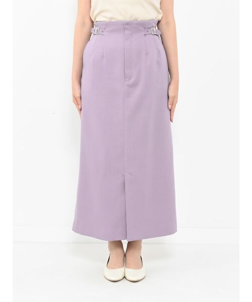 スカート サイドバックルIラインスカート「低身長・小柄女性