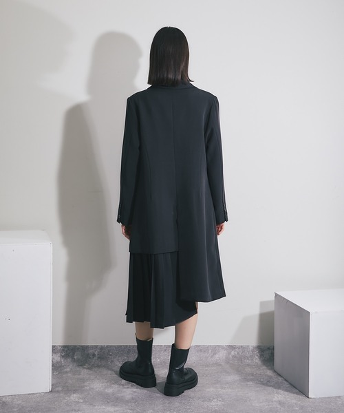 【にこ☺︎︎smile☆専用】ジャケット＆ロングジョンセット VERYコラボ 】トリアセ ダブルジョーゼット ノーカラー