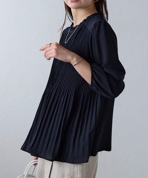 RIRIYANO（リリヤーノ） フォーマル ブラウス シャツ シフォンプリーツ