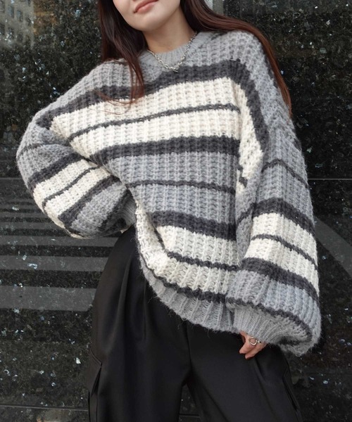CORNERS（コーナーズ） ニット セーター マルチボーダールーズニット