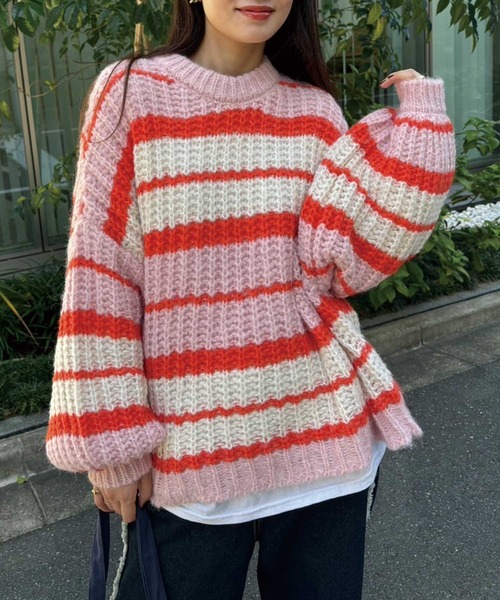 CORNERS（コーナーズ） ニット セーター マルチボーダールーズニット