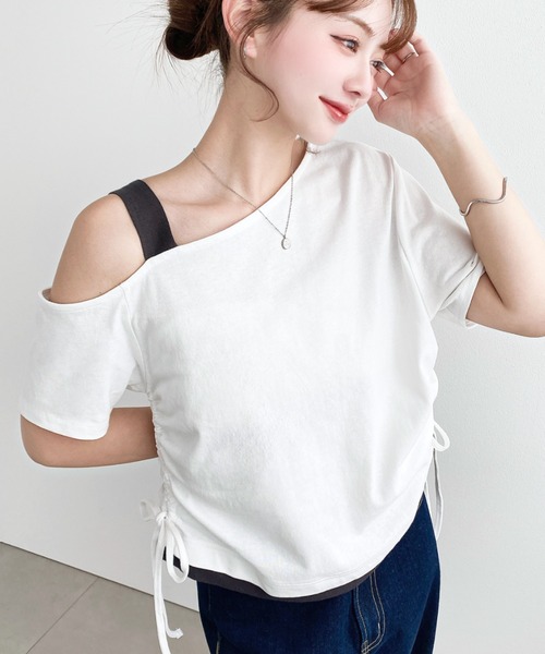 カットソー(半袖/袖なし) amerivintage  SEE THROUGH LAYERED TOP Ameri VINTAGE - amerivintage SEE THROUGH LAYERED TOPの通販 by