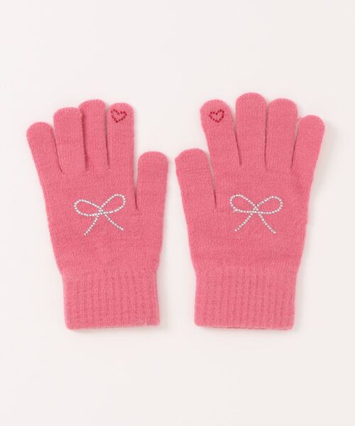 Mayree 手袋 「resonance」リボン ラインストーン ハイゲージニット