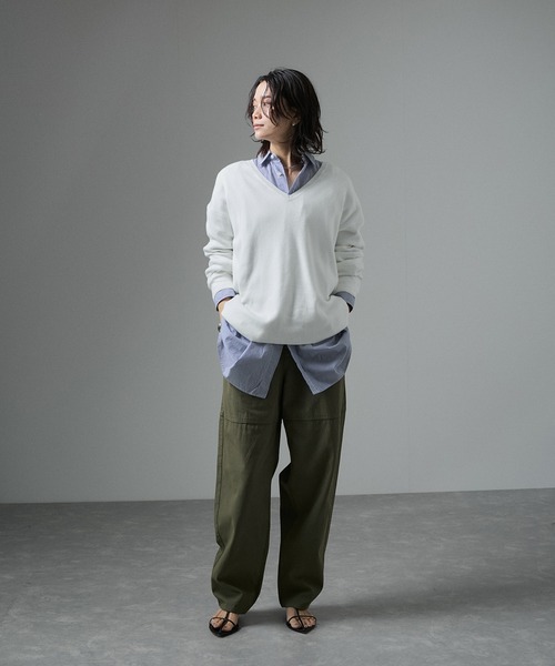 アルベロベロ　新品ライトグリーン スカラップデザイン カジュアルパンツ サンポクシェル sanpo kuschel 【抹茶色で彩るカーゴパンツ