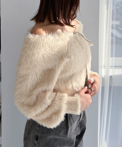 Heather ニット セーター シャギーWZIPニット 283924 レディース