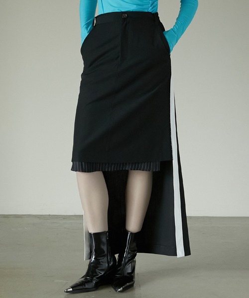 新品未使用PRANK PROJECTプランクプロジェクト MidiSkirt PRANK PROJECT(プランク プロジェクト)｜レイヤードミディスカート/GRY