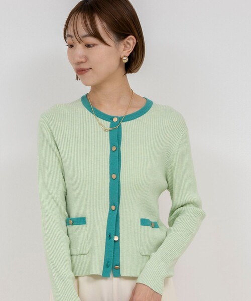 nollys カーディガン NOLLEY'S（ノーリーズ） カーディガン 強縮ジップアップカーディガン