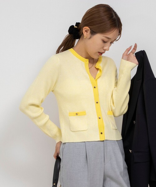 NOLLEY'S（ノーリーズ） カーディガン 「手洗い可能」ソフトワイドリブ