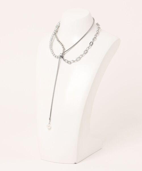 L LABEL（エルラベル） ネックレス パール×チェーンコンビネックレス