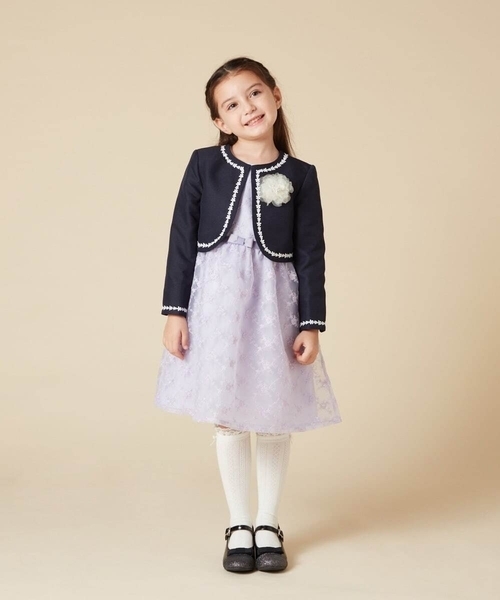 セット販売☆a.v.v セレモニーワンピース、スカラップカーディガンセット a.v.v ワンピース 「100-130」「セレモニー」オーガンジー