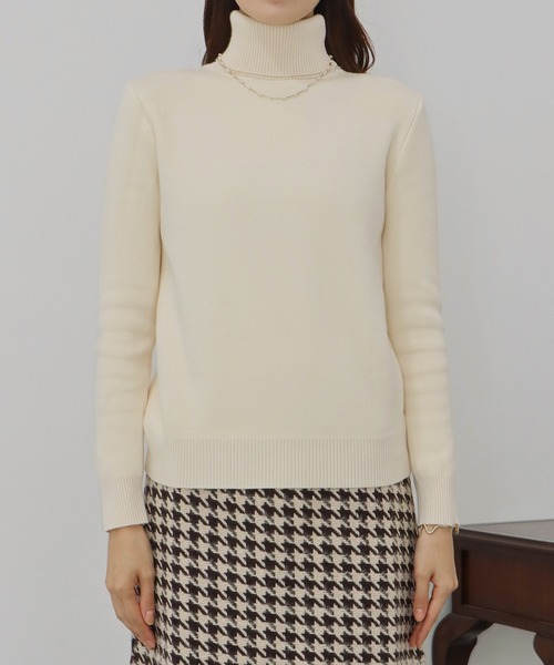 「BLUEEAST」 タートルネックニット MEDIUM アイボリー レディース_画像2
