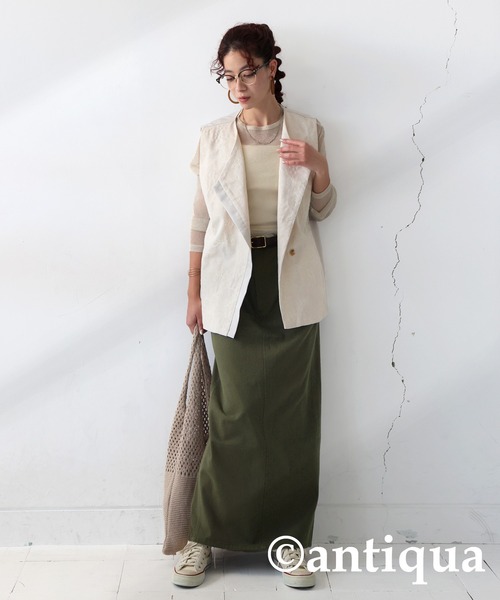 antiqua（アンティカ） セットアップ コーデセット 刺繍ベスト