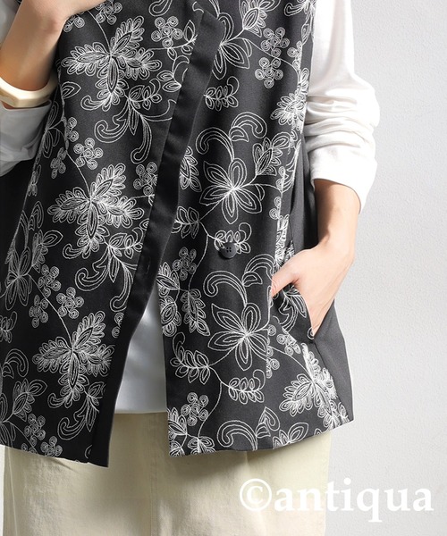 antiqua（アンティカ） セットアップ コーデセット 刺繍ベスト