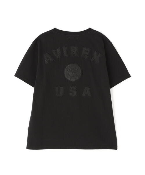 一流の品質 「50th tシャツ AVIREX Anniversary」LEATHER T VARSITY PATCHED トップス