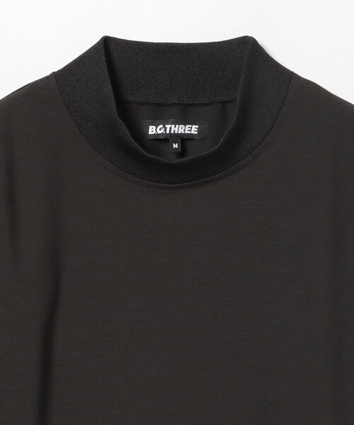 BEAMS GOLF 黒 XLサイズ モックネック半袖シャツ BEAMS GOLF tシャツ B.G.THREE / ALL-TIME プライムフレックス