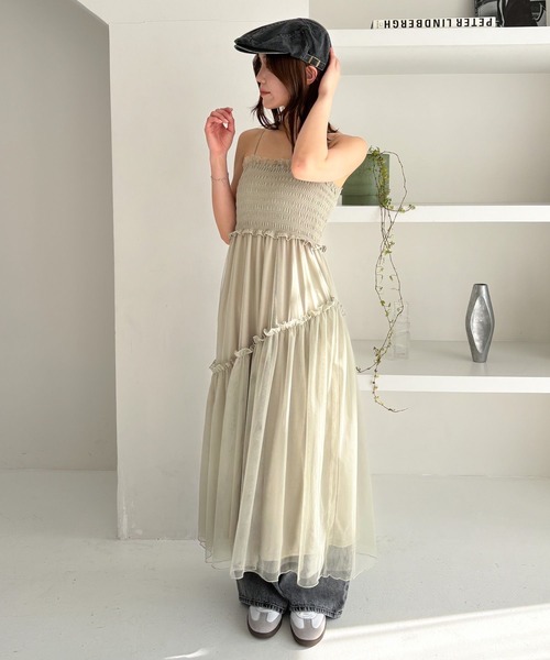 Heather ワンピース シアーシャーリングキャミワンピース 323371
