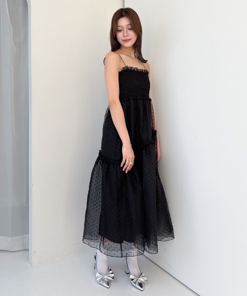 “& Other Stories” シャーリングキャミドレス Heather ワンピース シアーシャーリングキャミワンピース 323371