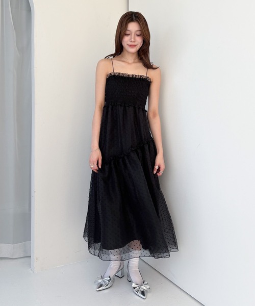“& Other Stories” シャーリングキャミドレス Heather ワンピース シアーシャーリングキャミワンピース 323371