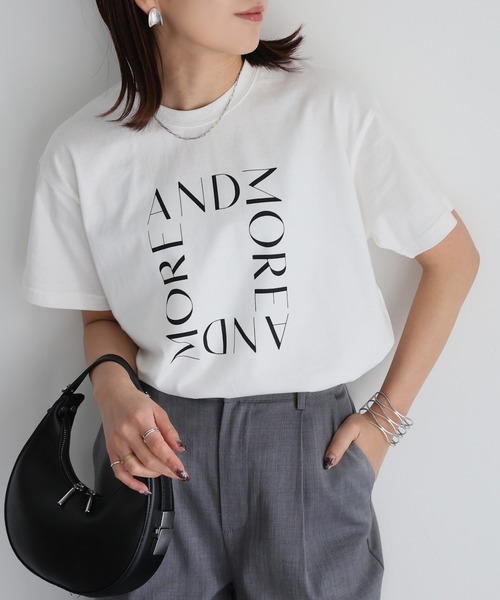 tシャツ スクエアロゴプリント半袖Tシャツ レディース | Riberry | 01