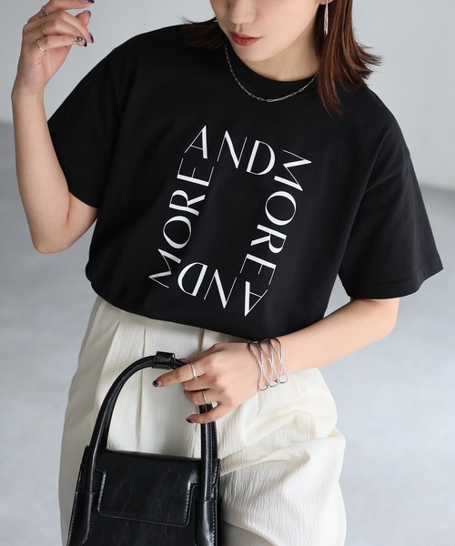 tシャツ スクエアロゴプリント半袖Tシャツ レディース | Riberry | 10