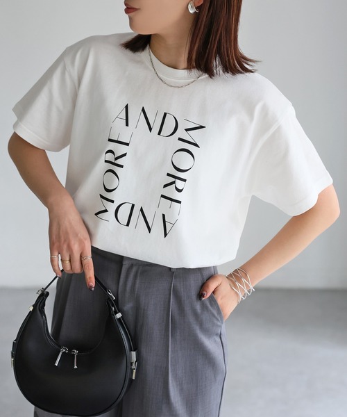 tシャツ スクエアロゴプリント半袖Tシャツ レディース | Riberry | 04