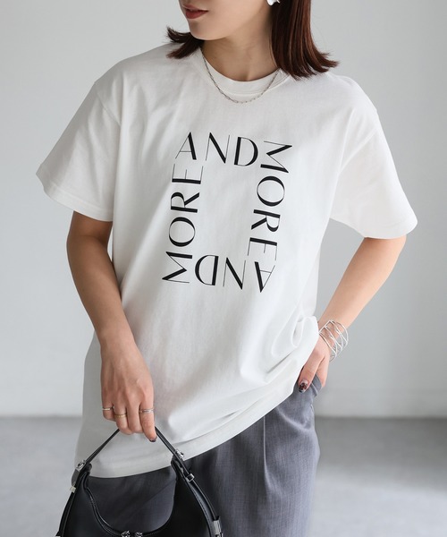 tシャツ スクエアロゴプリント半袖Tシャツ レディース | Riberry | 19